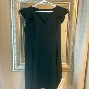 DKNY fit and flare black cocktail dress